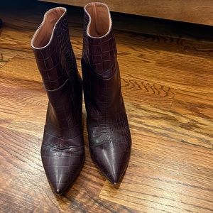 Paris Texas Brown Croc Booties. Size 37